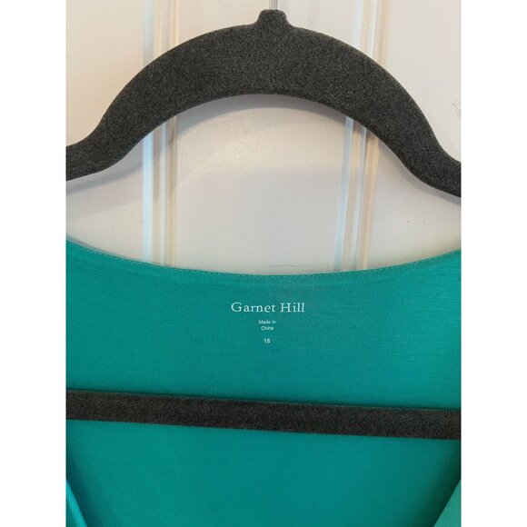 Garnet Hill‎ Womens Teal Twist Front Dress Size 18 - Picture 2 of 4